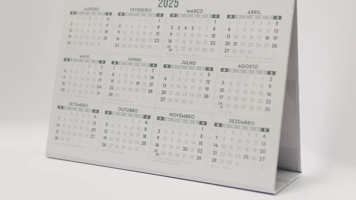 Desk calendar turned to December