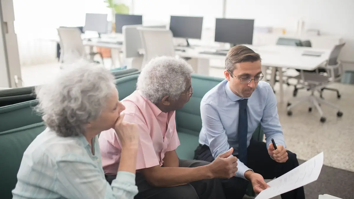 Couple meeting with a financial advisor