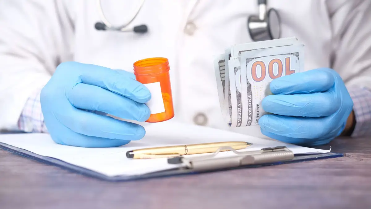 Medicare health insurance card on a table
