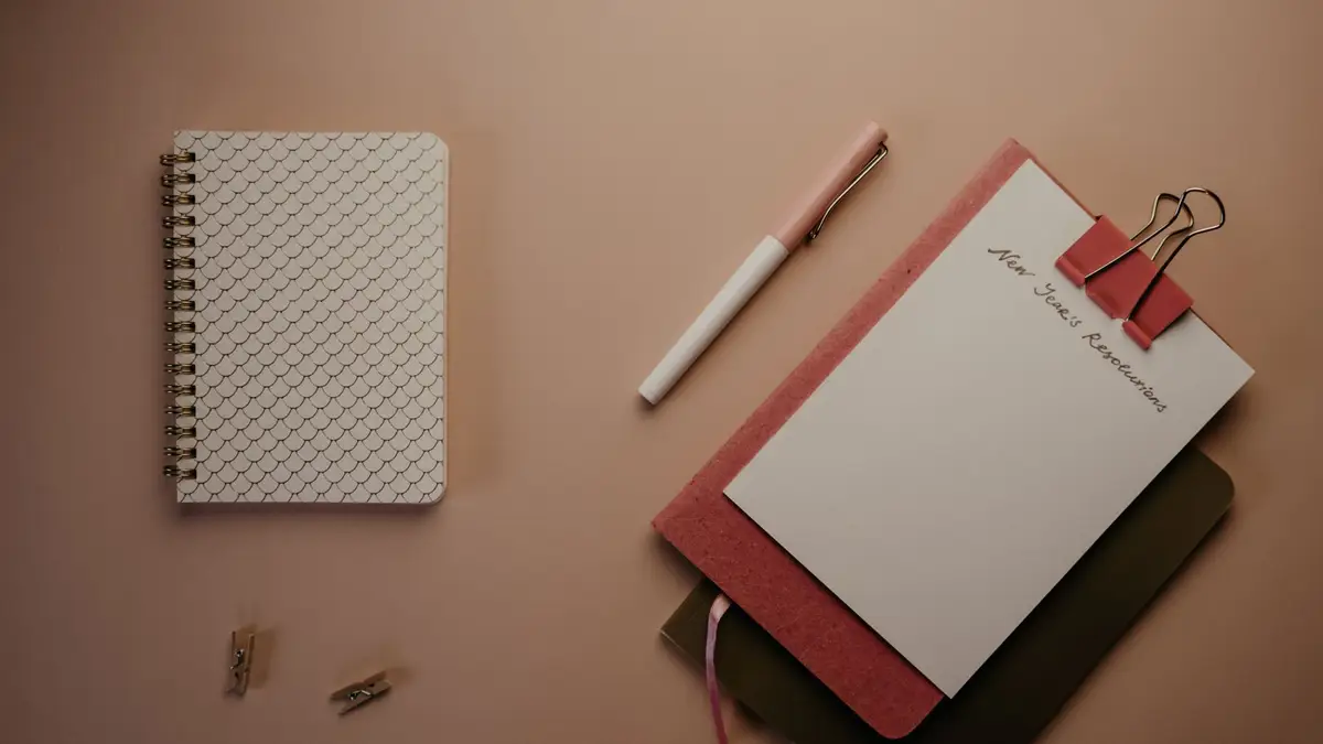 Notebook open to a new year plan