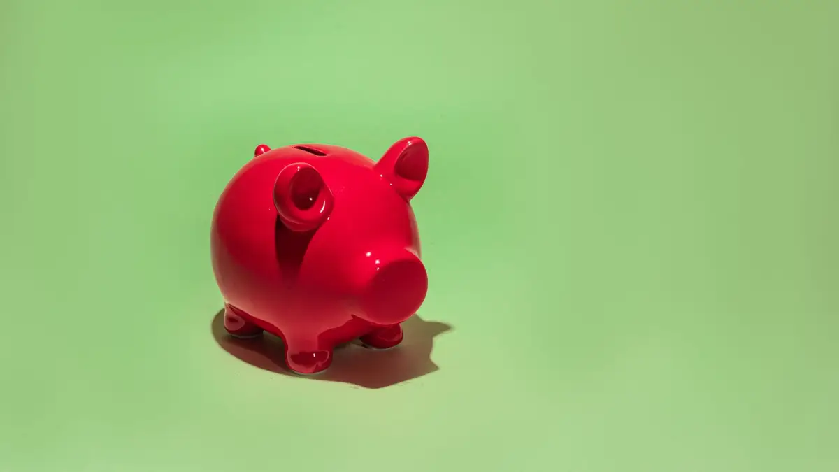 Red piggy bank, a symbol of health savings