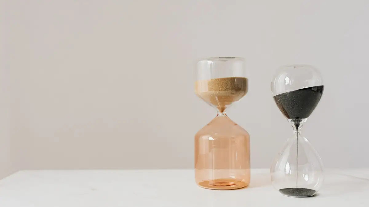 Hourglass with sand running through