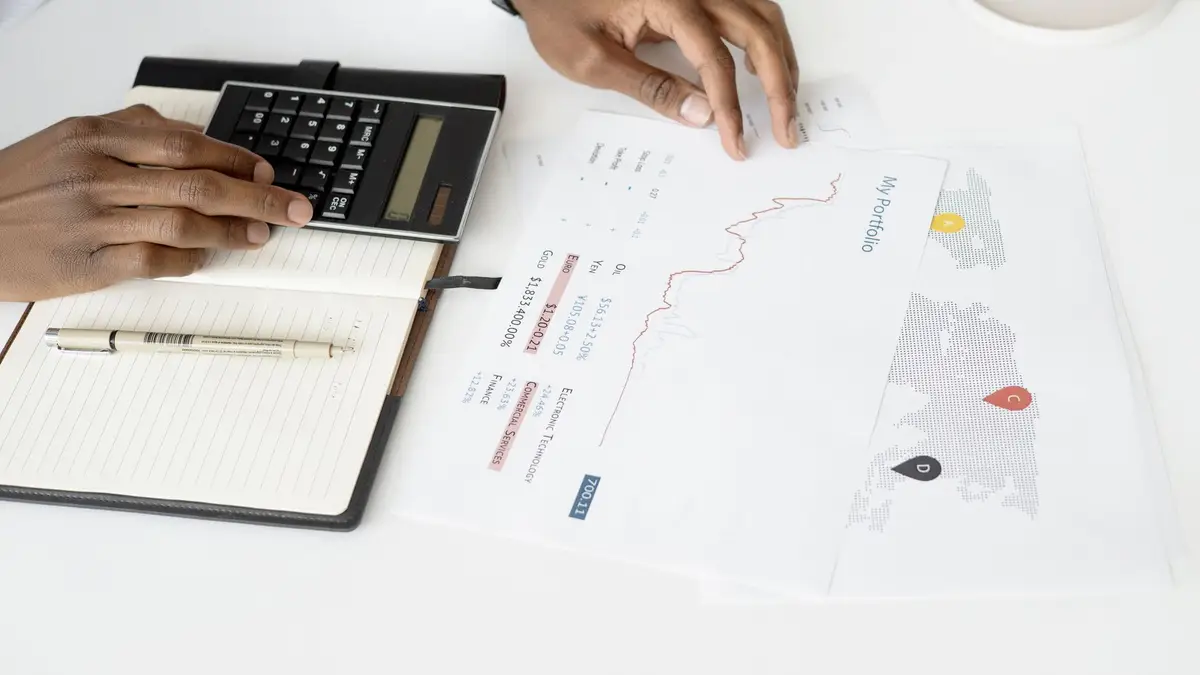 Investment portfolio documents on a table