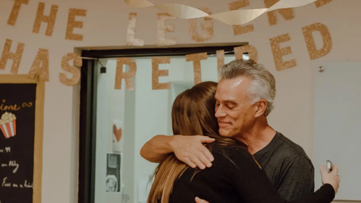 Colleagues celebrating at a retirement party
