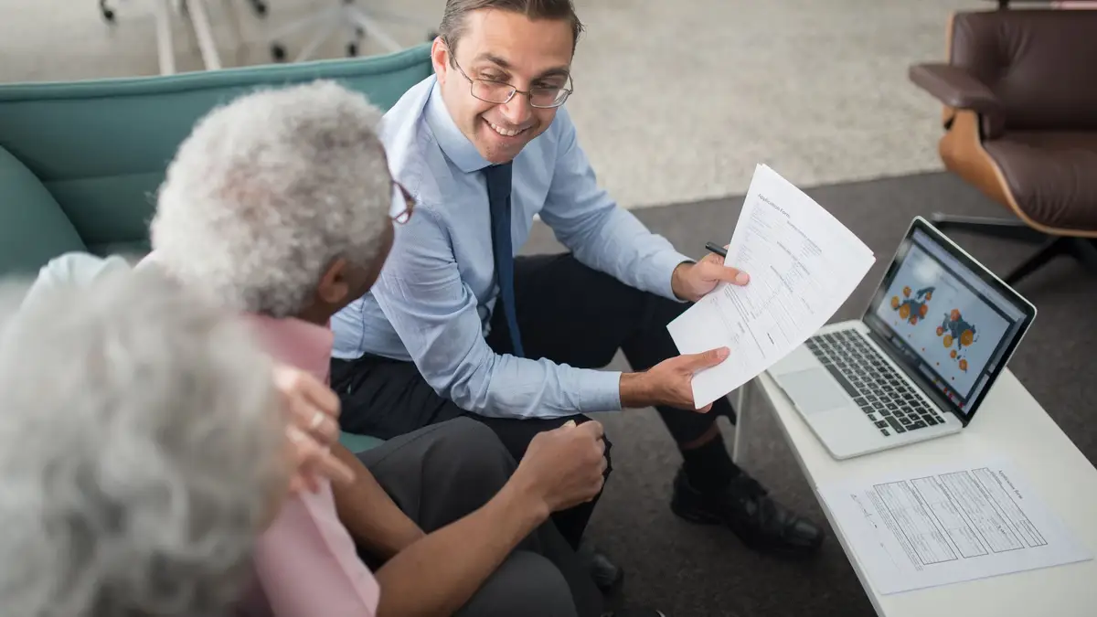 Senior couple meeting with an accountant